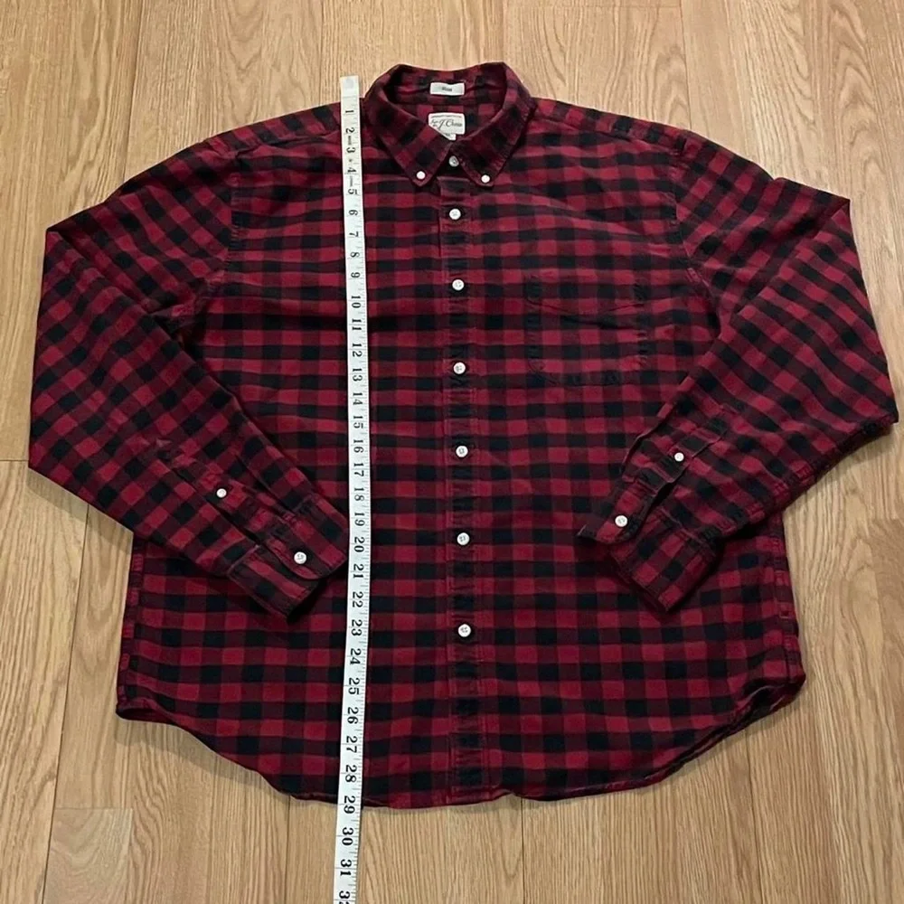 J.Crew Men’s XL Slim Long Sleeve Button Down Shirt Buffalo Red Black Plaid